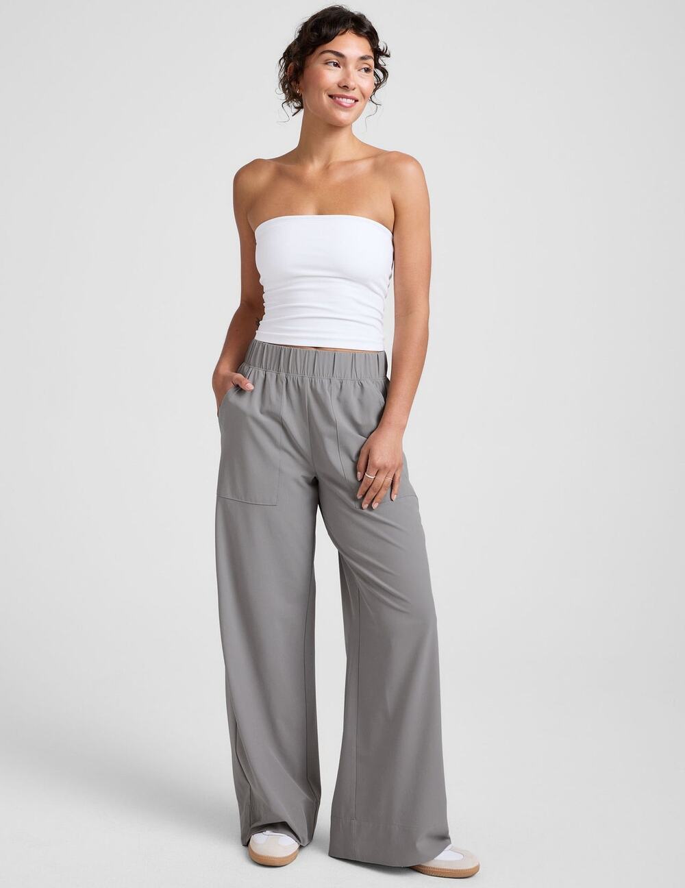 Beyond Yoga Gray Mist Easy Wide Leg Pants Size Medium